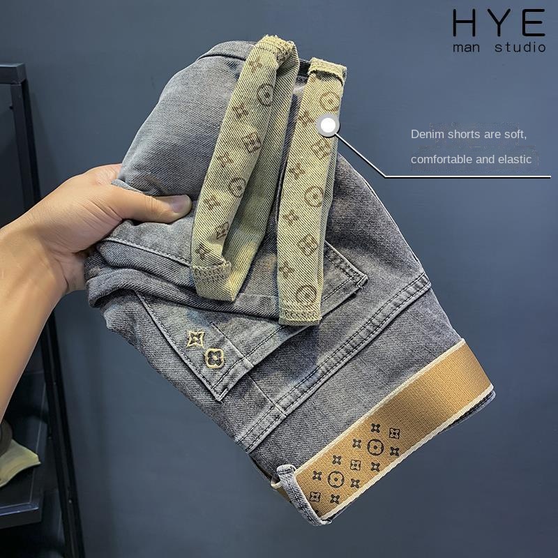 Quần jeans lửng thêu chữ thời trang dành cho nam