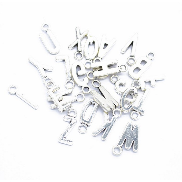 Bộ 26 Mặt Dây Chuyền Hình Chữ Cái Tiếng Anh 15x10mm