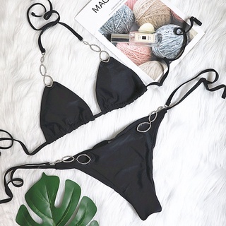 [BKN910N] <ÂU> SET BIKINI ĐEN MIX ĐÁ (CHUN MÔNG)