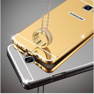 Ốp lưng Samsung Galaxy A7 2016  tráng gương viền kim loại