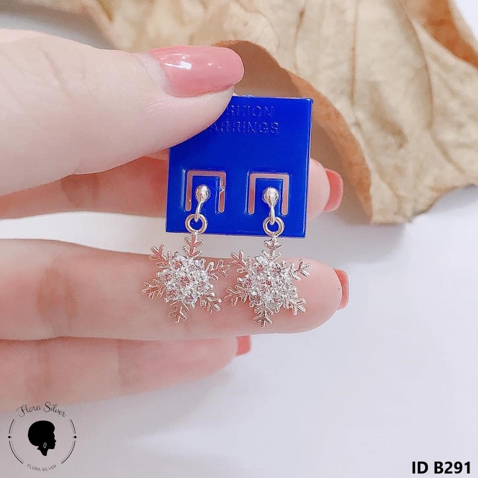 Bông tai bạc hình bông tuyết FLORA B291