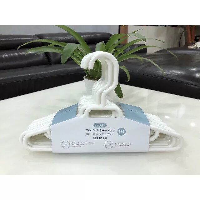 Móc Áo Trẻ Em INOCHI Chất Liệu Nhựa Nguyên Sinh Cao Cấp, An Toàn, Chắc Chắn, Bền Đẹp 10 Cái/Lốc