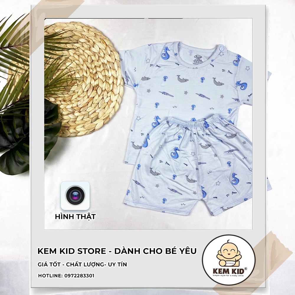 Bộ Avaler trơn gấu, vải thun lạnh siêu mát, mềm mịn thấm hút mồ hôi cho bé