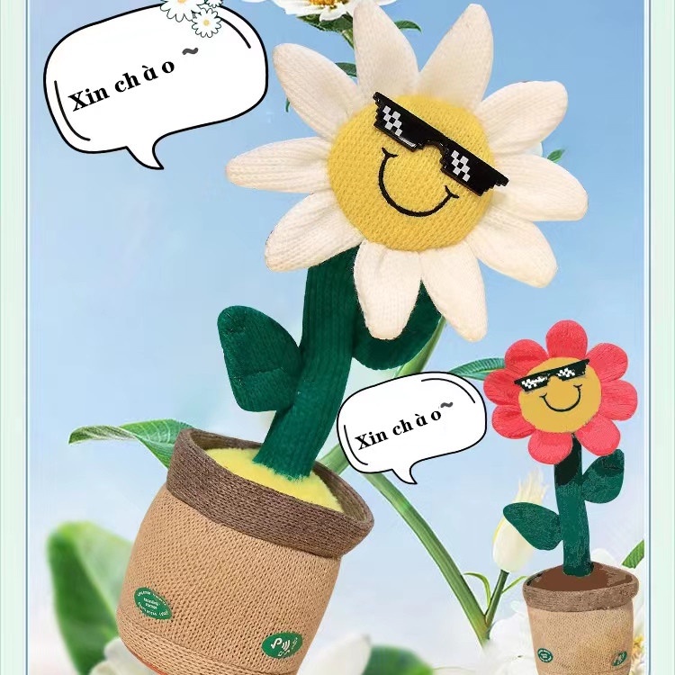 Hoa Hướng Dương Nhồi Bông Có Nhạc Và Đèn Xinh Xắn Cho Bé
