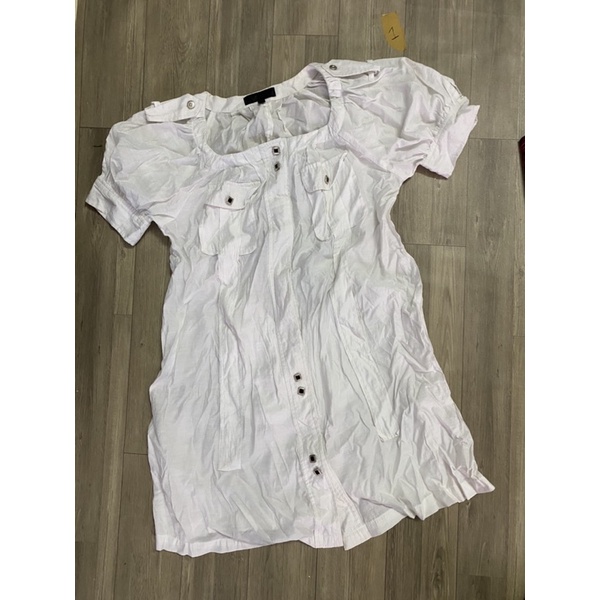 2hand đầm trắng tay phồng