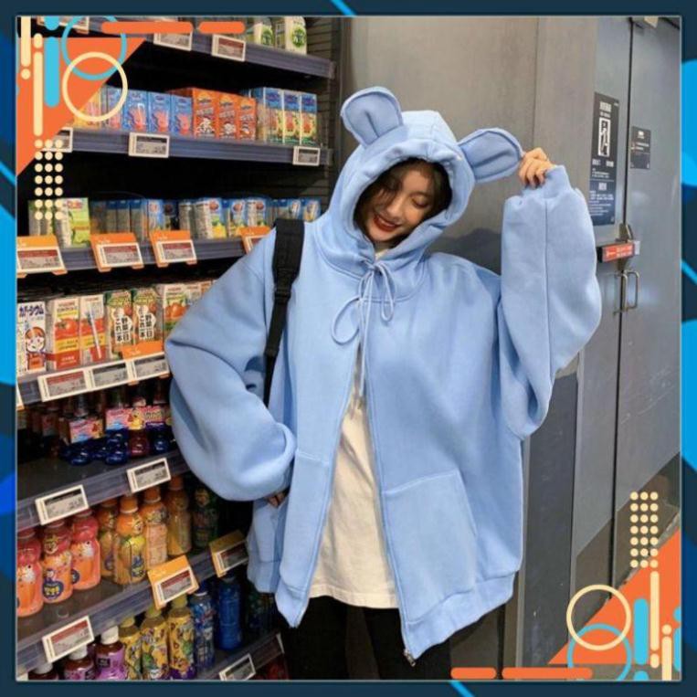 [Form bao Sang] Áo khoác nỉ trơn tai thỏ siêu chất | BigBuy360 - bigbuy360.vn