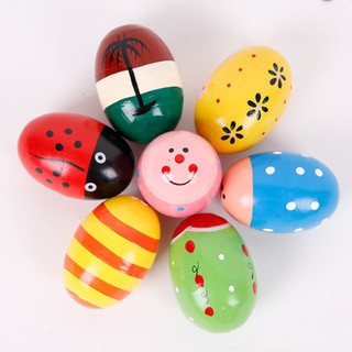 Lục lạc hình quả trứng bằng gỗ - cảm thụ âm nhạc ( SIZE TO)