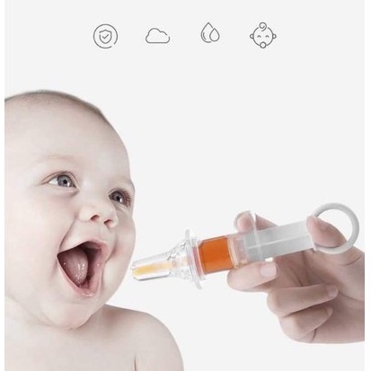 Dụng Cụ Xi Lanh Cho Bé Uống Thuốc / Bón Sữa Đầu Silicon Siêu Mềm ( Có Hộp Đựng Vệ Sinh )