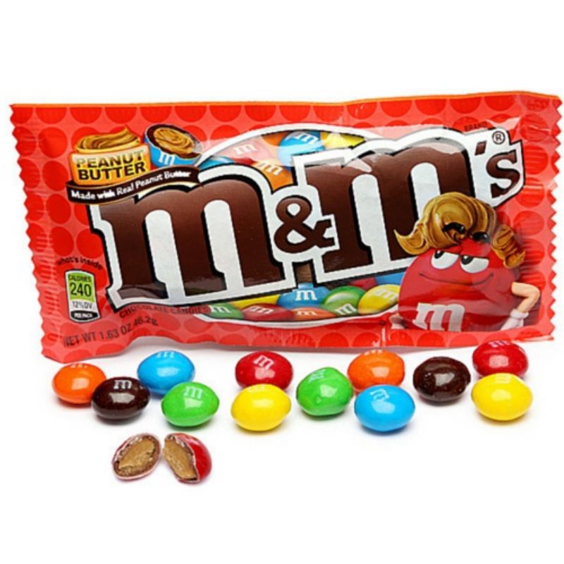 (Giá Sỉ) Kẹo Socola M&amp;M's Nhân Bơ Đậu Phộng Mỹ 1.108,8g (24 gói x 46.2g)