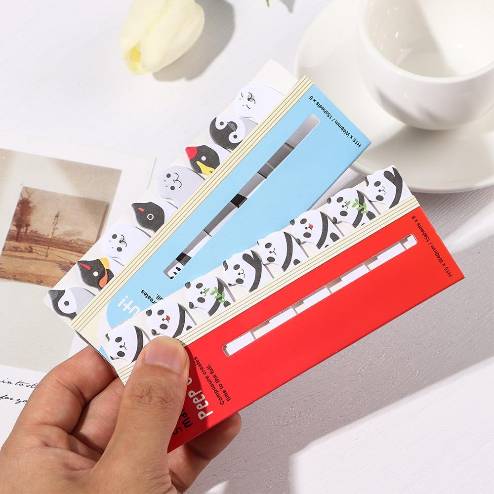 1 Bộ Giấy Ghi Chú Hình Gấu Trúc / Mèo Đáng Yêu