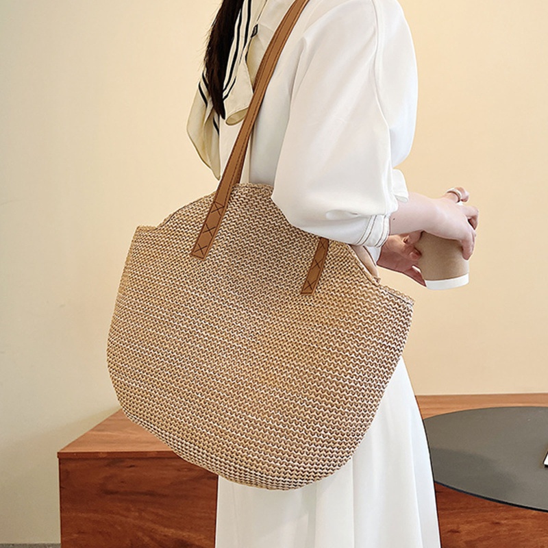 Yoioi Túi Xách Đeo Vai Đan Rơm Sức Chứa Lớn Đơn Giản Sử Dụng Hàng Ngày