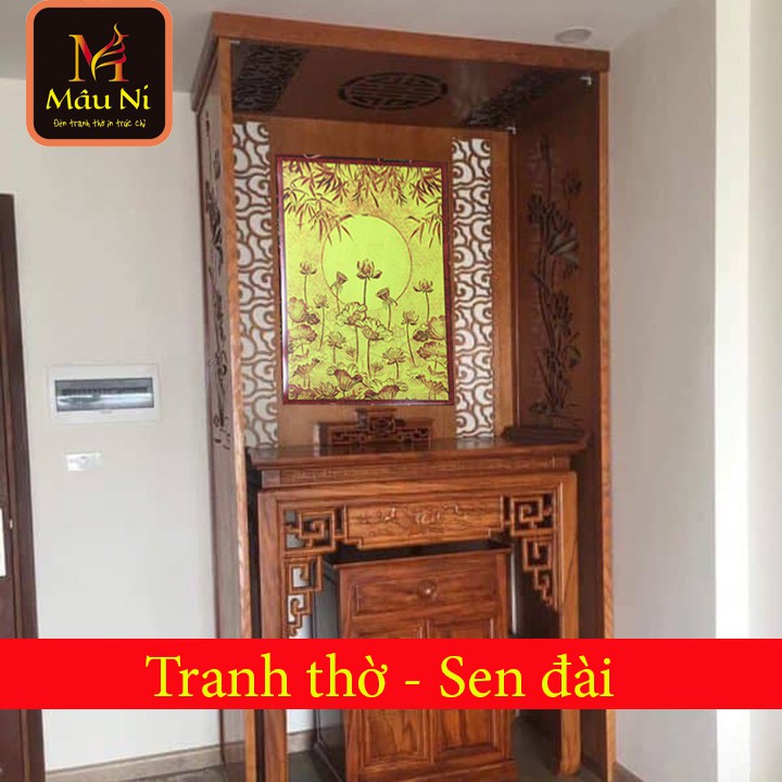 Sx - TRANH THỜ TRÚC CHỈ IN MÂU NI- kt 61cmx81cm - TRANH DÁN TƯỜNG Bàn thờ ,vách thờ,...