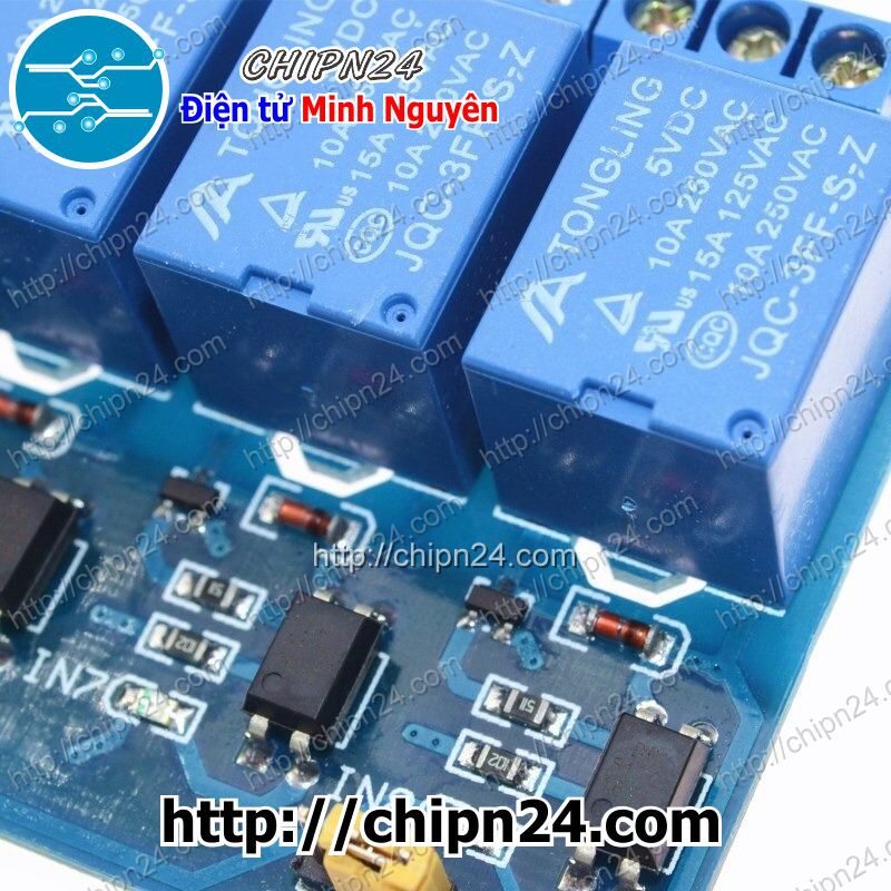 [1 CÁI] Module 8 Relay với Opto cách ly (kích thấp) (5VDC)