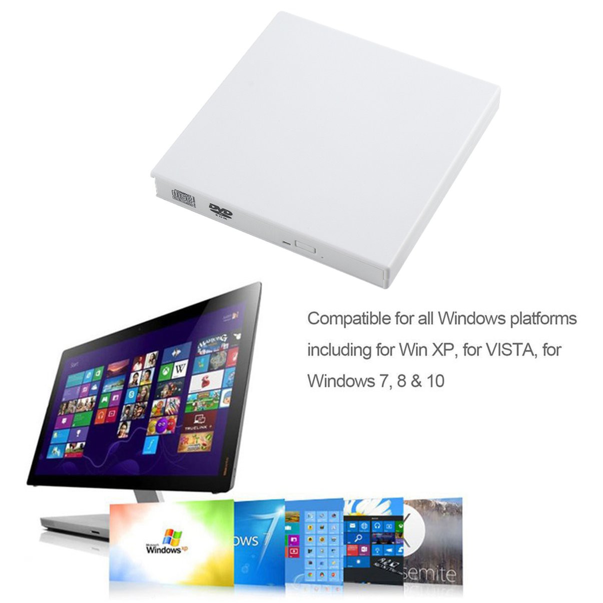 Ổ Đĩa Cd / Dvd Mở Rộng Cho Pc Laptop Win 7 8