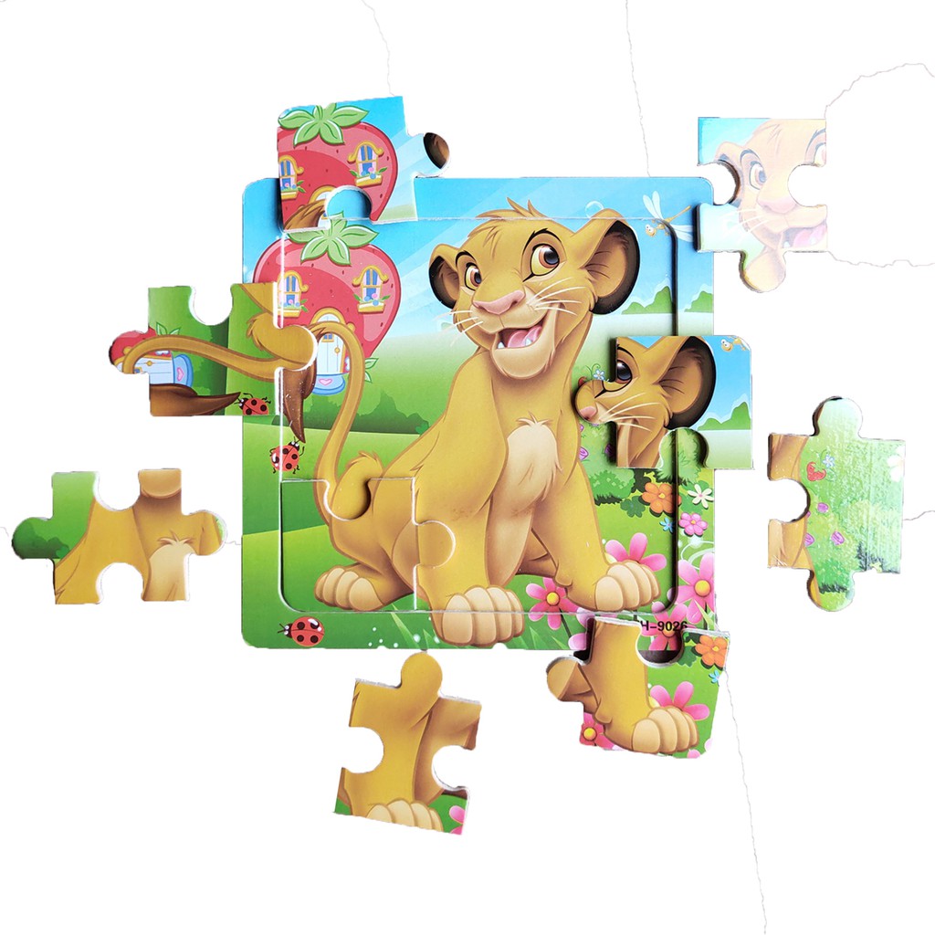 Tranh Gỗ Ghép Hình 9 Miếng Ghép Puzzle Toys Cho Bé Tư Duy Trí Não Và Học Màu Sắc