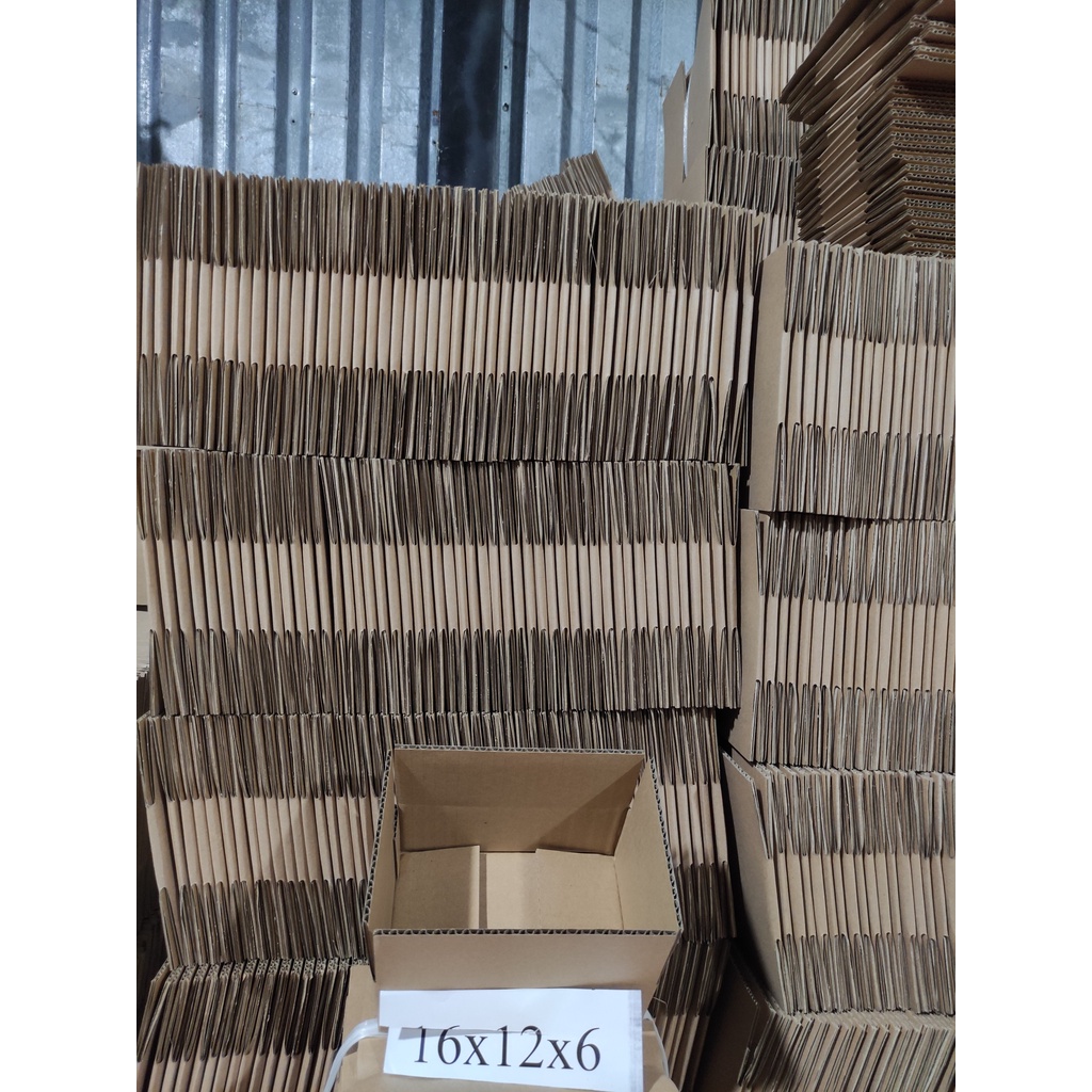 Hộp giấy gói hàng 16x12x6 bộ 10 trơn không in