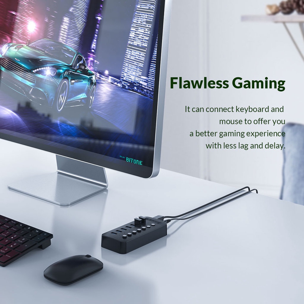 ORICO Bộ Chia Cổng USB 3.0 7/10/13/16 Cổng ABS Có Công Tắc On/Off 12V CT2U3