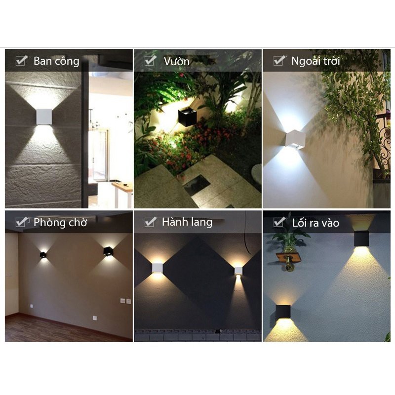 Đèn Tường Led Vuông Chống Nước TN173 6w - 10w Điều Chỉnh Góc Sáng - Cầu Thang - Hiên Nhà Cổng nhà - Sân vườn - BH 1 năm