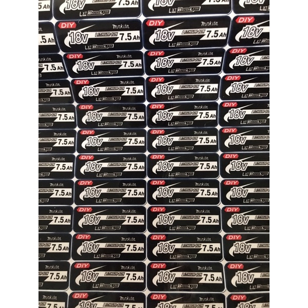 Tem dán vỏ pin đề rõ dung lượng nổi bật vỏ pin 18v và 14,4v