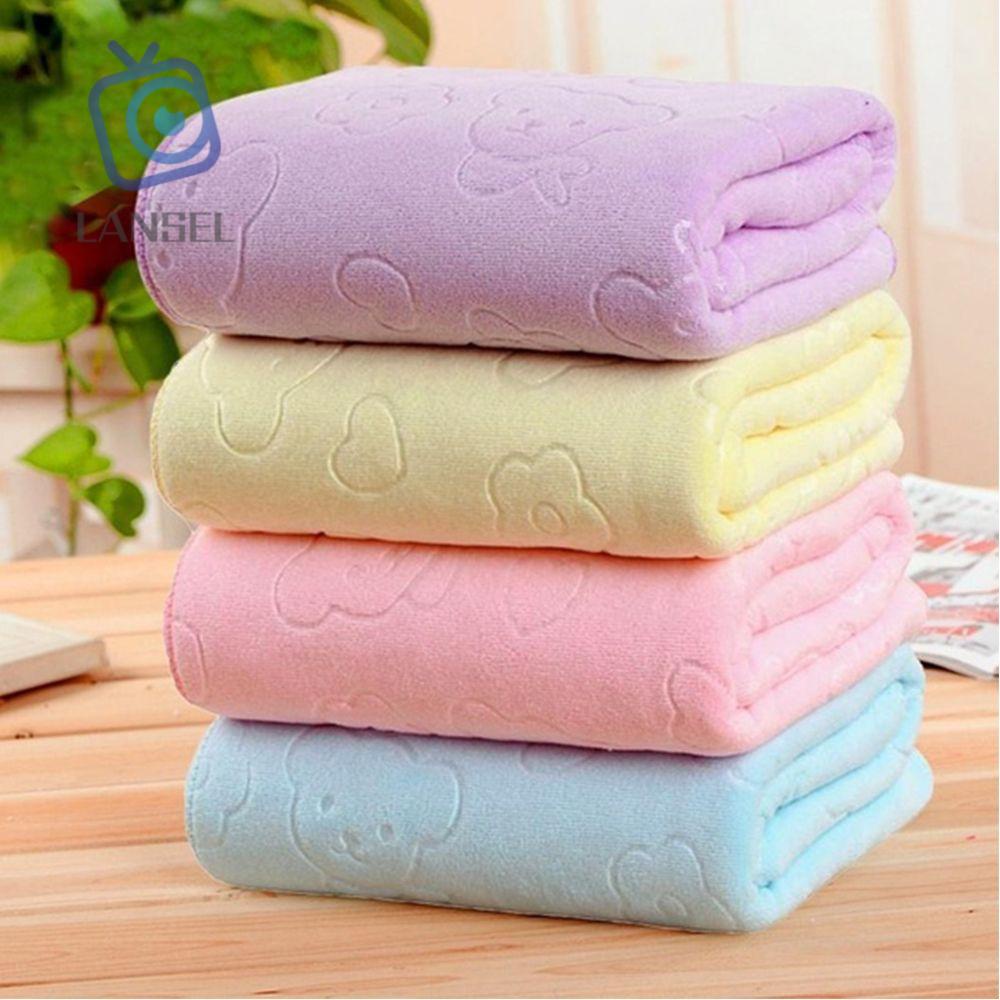 Khăn tắm bằng sợi micro mềm mại thấm hút tốt chống vi khuẩn hình gấu dễ thương