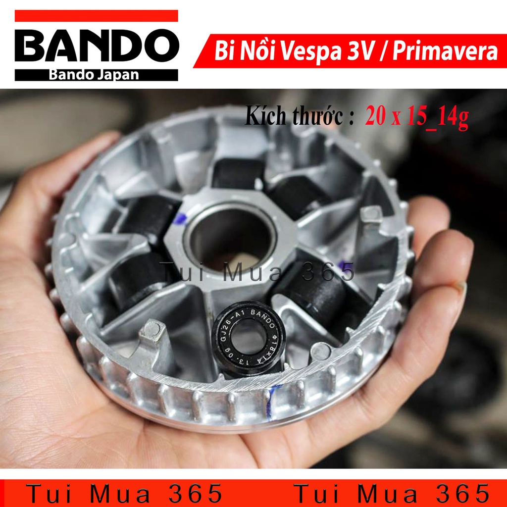BỘ BI NỒI BANDO VESPA 3V PRIMAVERA ĐỘ CHO VARIO, AB125, PCX