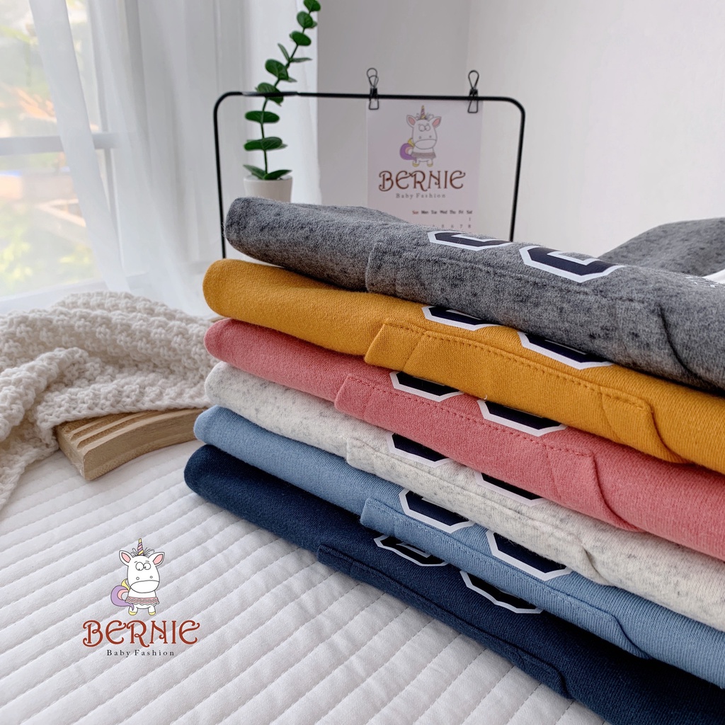 Bộ nỉ bông unisex dày ấm cho bé, set bộ nỉ dài tay có lót bông giữ ấm