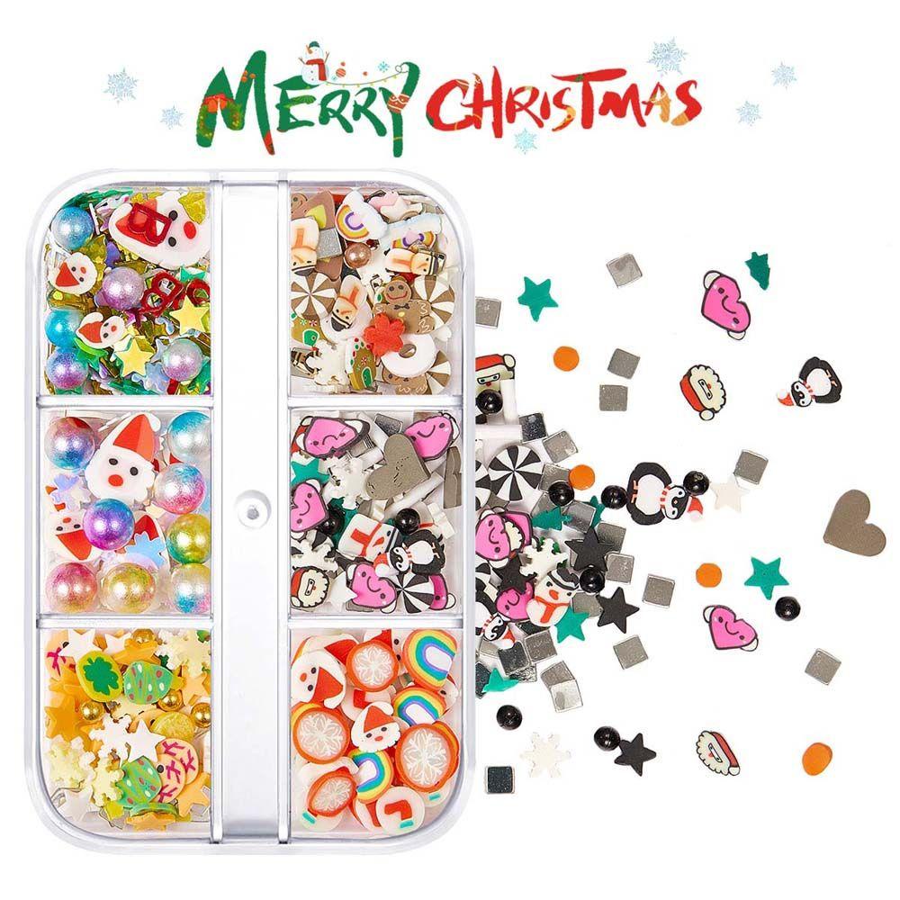 Miếng Đất Sét Mềm Hình Ông Già Noel Và Bông Tuyết Trang Trí Móng Tay Nghệ Thuật