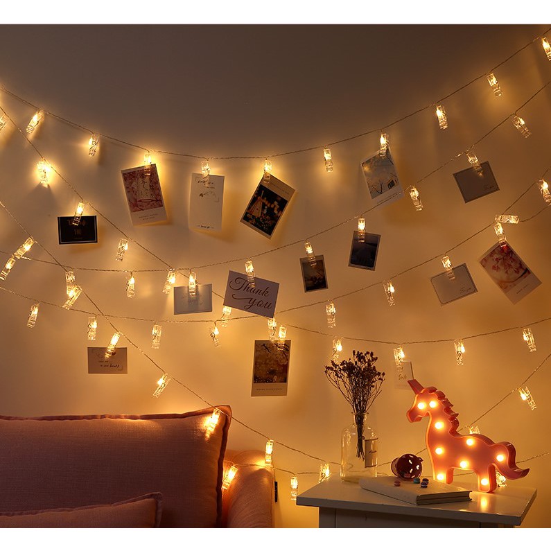 Dây đèn LED kẹp ảnh xài pin 3m