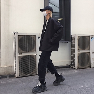 (Sẵn L) Áo khoác blazer nam đen