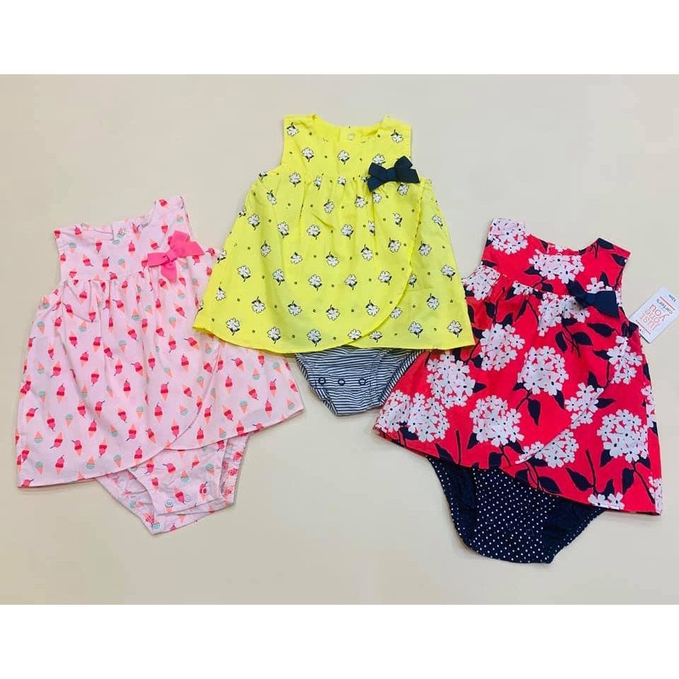 Váy body bé gái họa tiết ngẫu nhiên sơ sinh 1 2 tuổi MINTSCLOSET Mint's Closet - s797 - BV7012