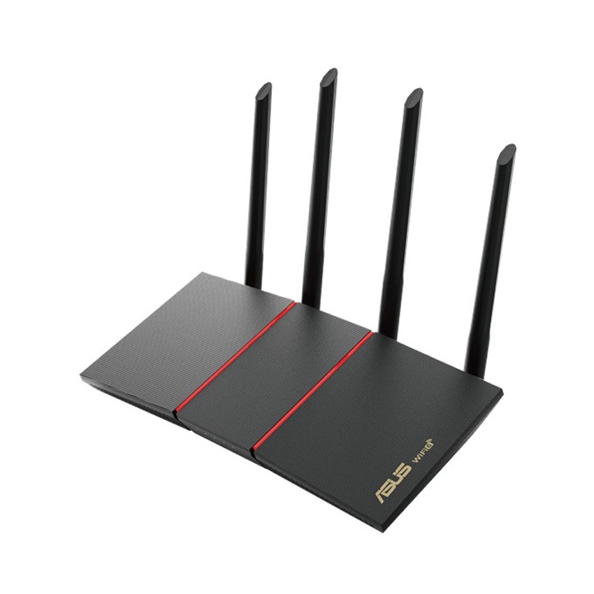 Bộ phát wifi 6 Asus RT-AX55 Băng tầng kép, Chuẩn AX1800, Chíp xử lý quad-core1,5Ghz (Hàng chính Hãng)