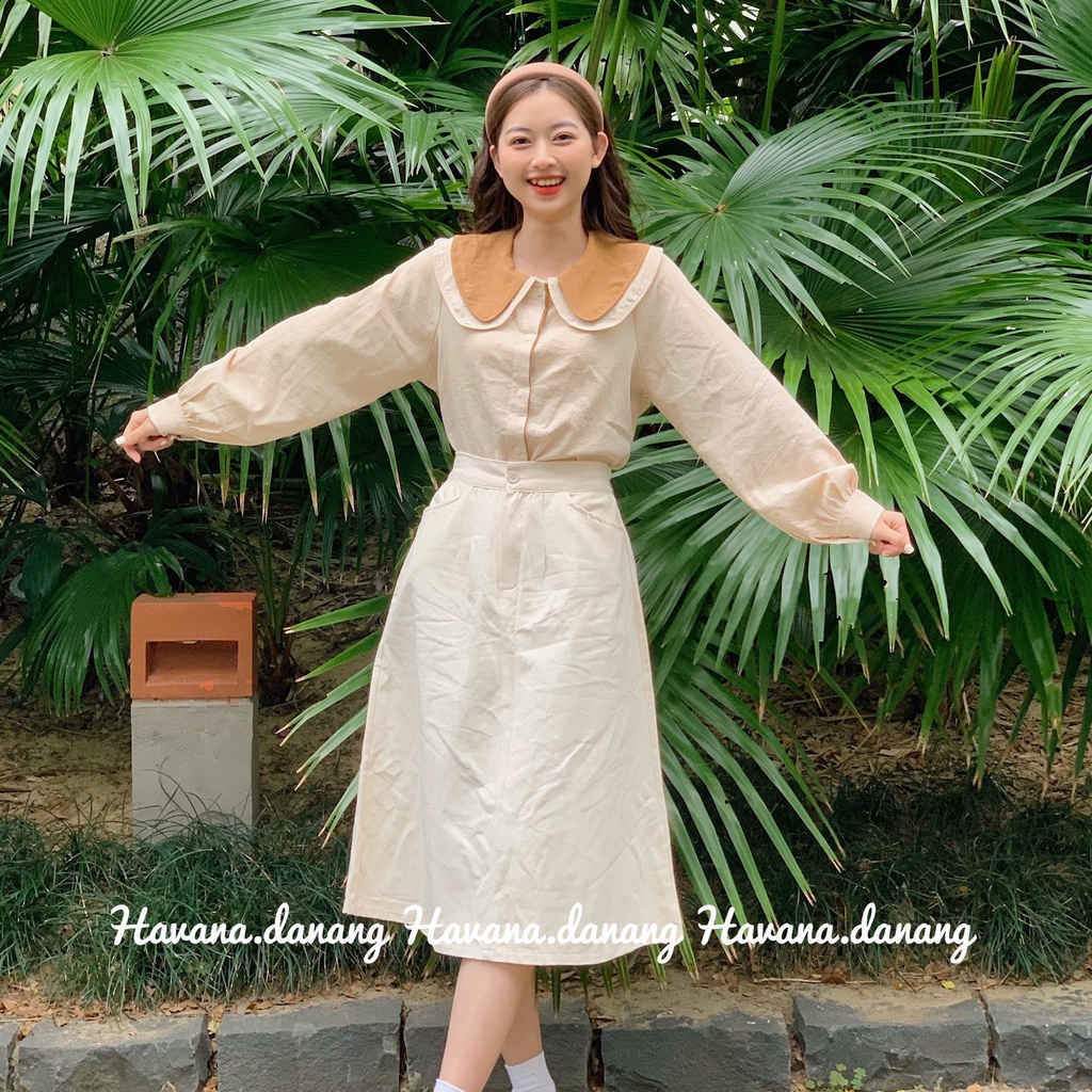 [Mã SKAMFSW175 giảm 10K đơn 50K] Áo sơ mi cổ bèo 2 lớp, áo sơ mi khuy gài ba màu
