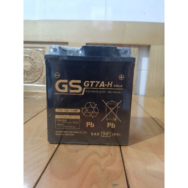 Bình ắc quy GS GT7A-H/WTZ7L-BP (12V - 7Ah) dùng cho các dòng xe SH Ý nhập khẩu, Vespa, NVX