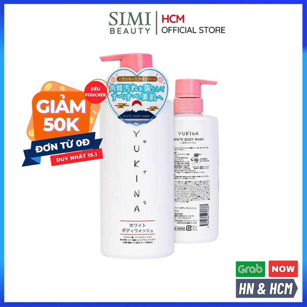 Sữa tắm trắng da YUKINA Nhật Bản thiên nhiên dưỡng ẩm thơm toàn thân body wash SIMI