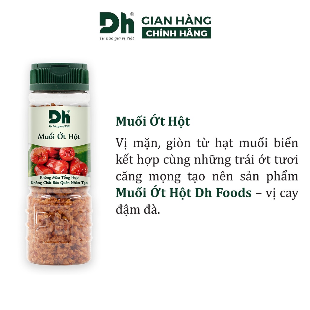 Muối ớt hột DH Foods gia vị chấm hoa quả chế biến thực phẩm loại 1 thơm ngon 65/120gr - DHMTN49