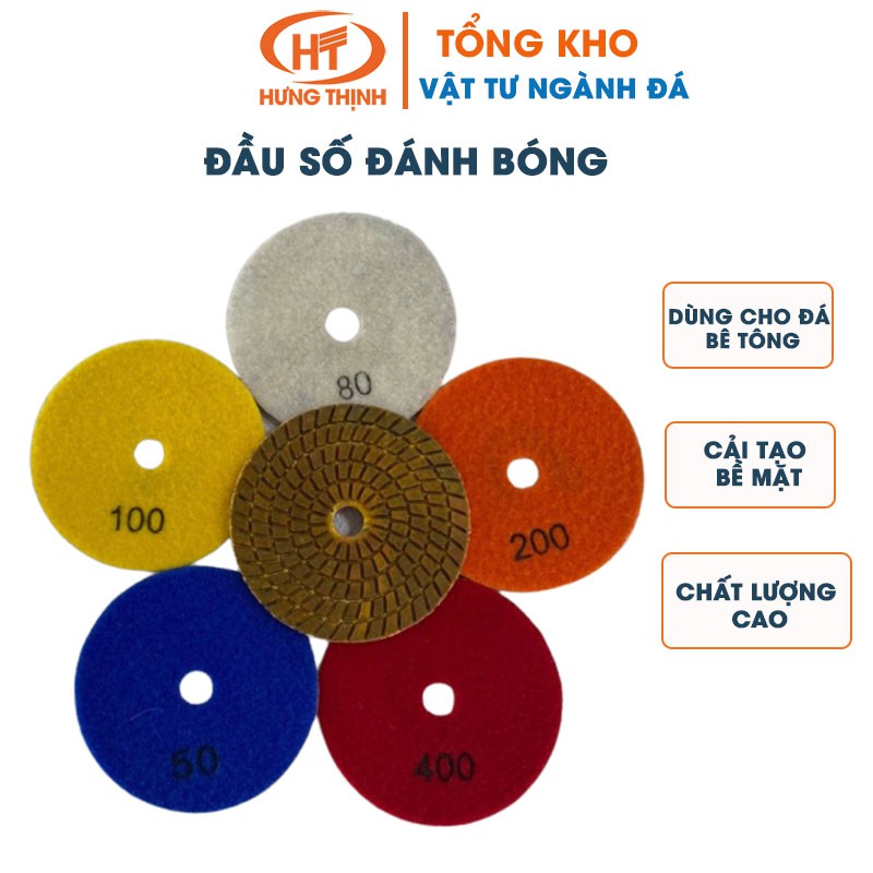 Đầu số đánh bóng- Đĩa đánh bóng sàn gạch đá, bê tông- Thích hợp sử dụng cho mọi loại sàn đá Granite, Marble.