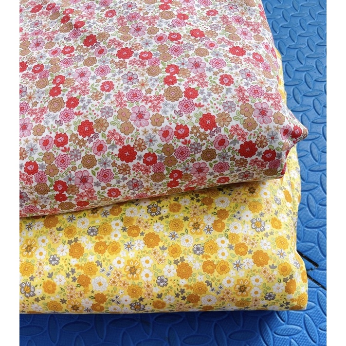 Vải thô cotton hoa hồng tròn 100% cotton mềm mát