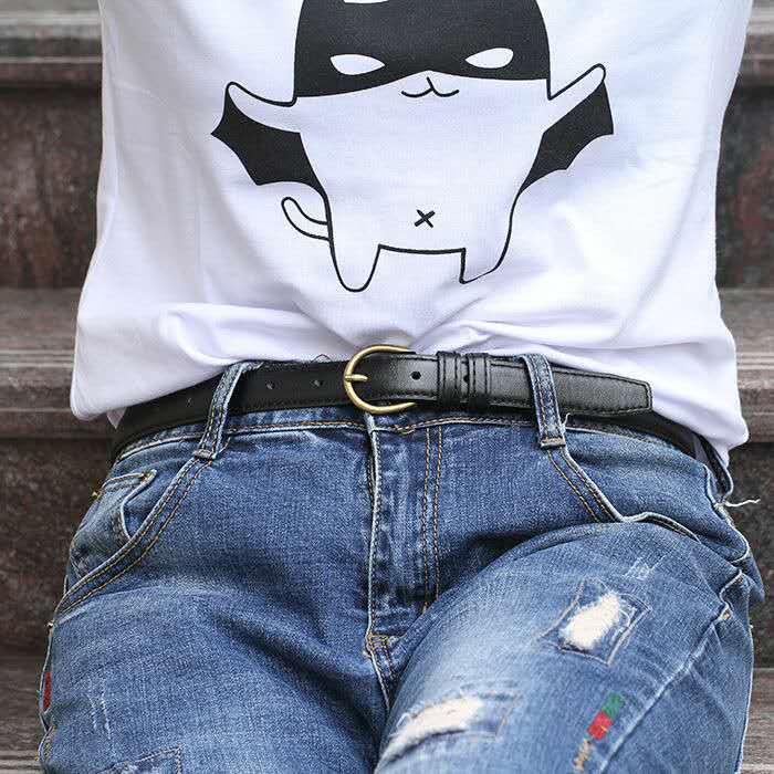 SmileFairyCC【COD &amp; Hàng Có Sẵn】Thắt Lưng Da PU Khóa Tròn Phong Cách Hàn Quốc Thời Trang 2022