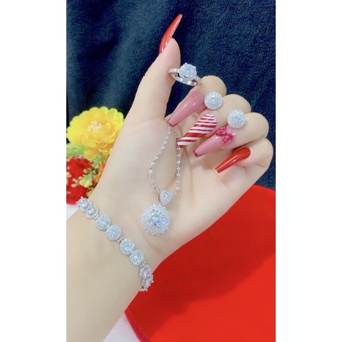 Bộ trang sức nữ xi bạch kim