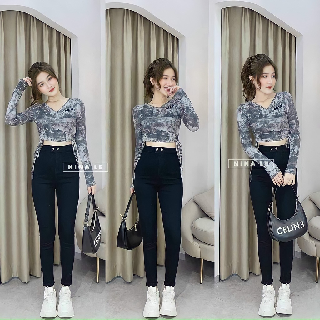 Quần jean nữ ống ôm lưng cao dáng ôm skinny Emilyshop ulzzang