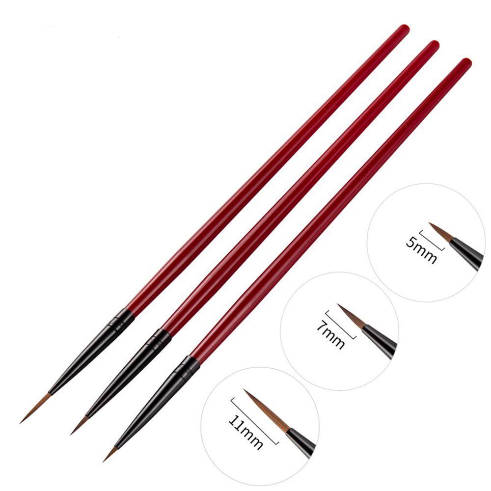 Bộ 3 Cọ Vẽ Móng Tay Bằng Acrylic Kẻ Sọc DIY