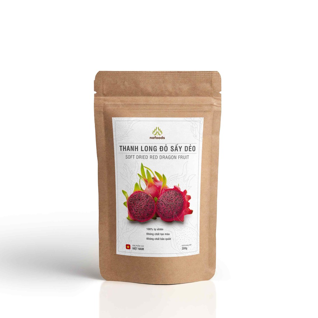[Cao cấp]  - NAFoods - Thanh long đỏ sấy dẻo  - Túi zipper 200g