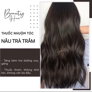Thuốc nhuộm tóc Nâu Trà Trầm - Phù Hợp Với Học Sinh, Công Việc Chỉ Để Màu Trầm