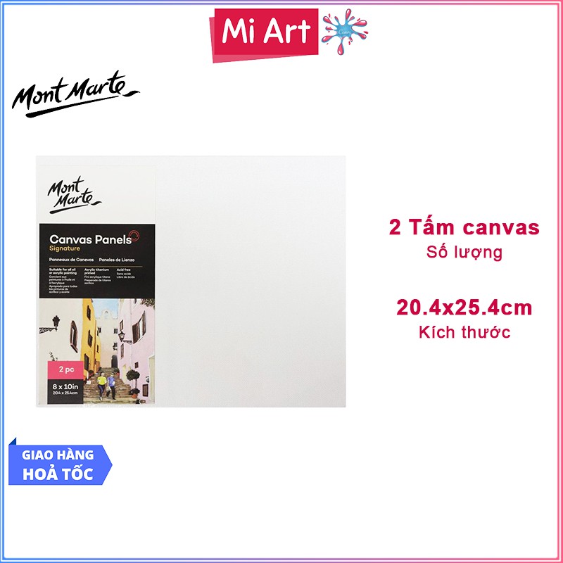 Bộ 2 Tấm Canvas Panels 20.4x25.4cm Mont Marte - CMPL2025 - Canvas Vẽ Tranh, Toan Vẽ Tranh