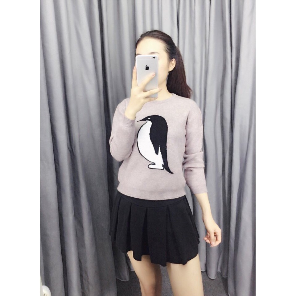 Áo len dệt chim cánh cụt