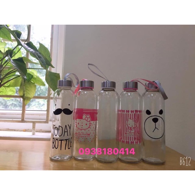 Set 5 Bình thuỷ tinh 500ml