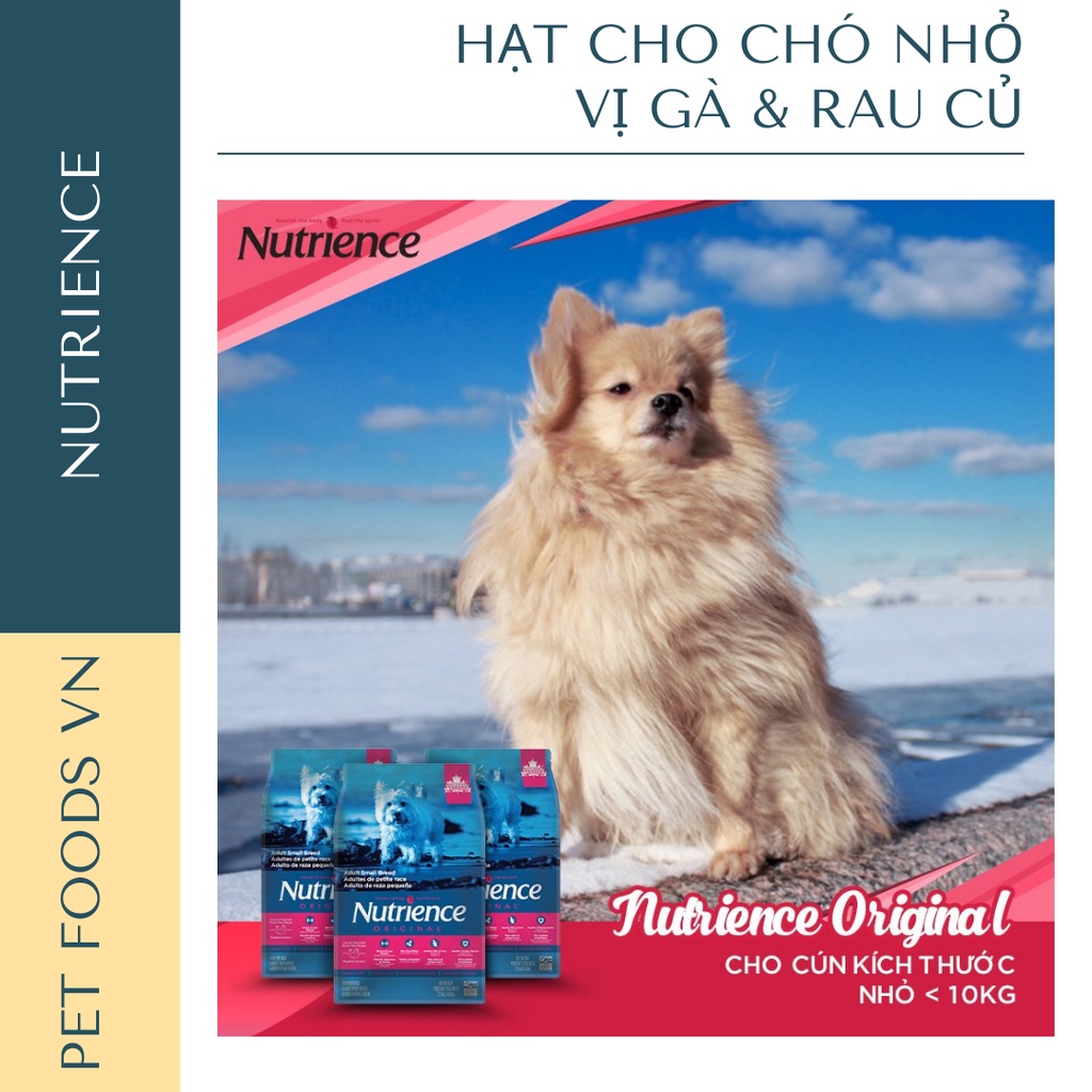 Hạt cho chó cỡ nhỏ NUTRIENCE Original Small Breed 2,5kg vị Gà &amp; Rau củ