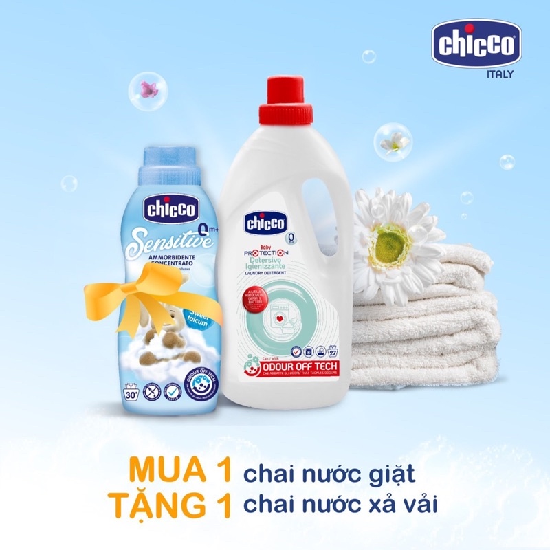 [Mua Giặt Tặng Xả]Nước giặt Chicco 1.5Lit dịu nhẹ kháng khuẩn cho bé từ 0M+ thumbnail