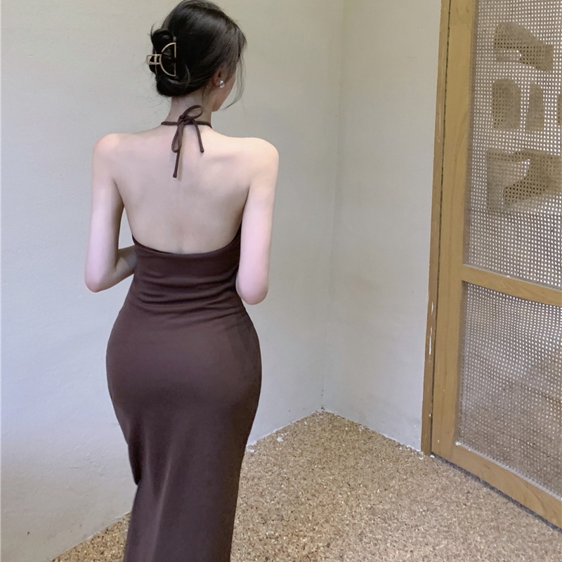 [MURIOKI] Đầm Hai Dây Ôm Dáng Hở Lưng Quyến Rũ Dành Cho Nữ