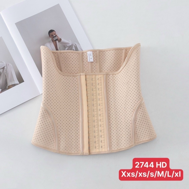 Đai gen nịt bụng Latex 17 xương thông hơi thế hệ mới - tặng thanh nới, lót đai, thước dây